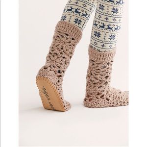 Free People Warm Wishes Crochet Slippers